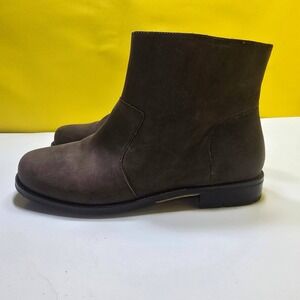 Olukai Haupu Womens 8.5 Dark Brown Leather Side Zip Ankle Boots 20378-5C5C
